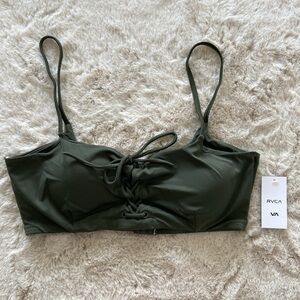 RVCA Lace-Up Bikini Top NWT
